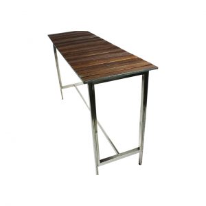 Wooden Slat Bar Table